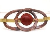 Loop Bracelet with Red Stone