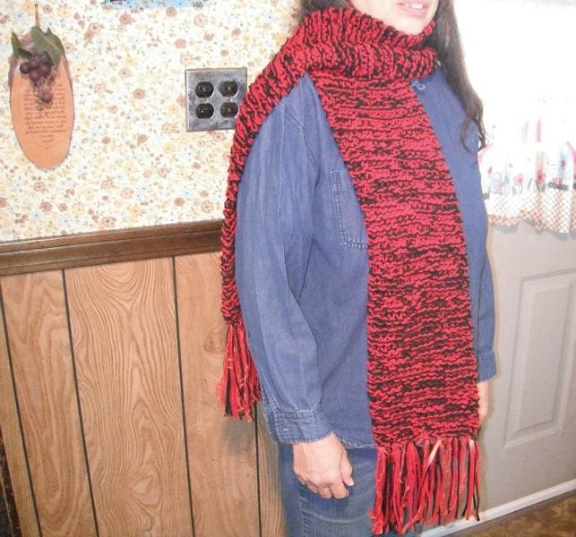 Gothic Scarf Red and Black on SALE