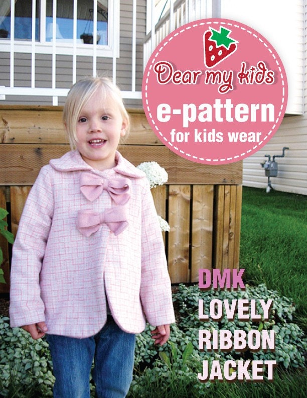 Reversible Lovely Ribbon Jacket PDF Patterns and Instruction ((12 months upto age 6))