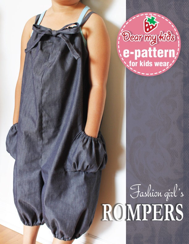 Fashion Girl's Rompers - (12 months upto age 6) PDF patterns