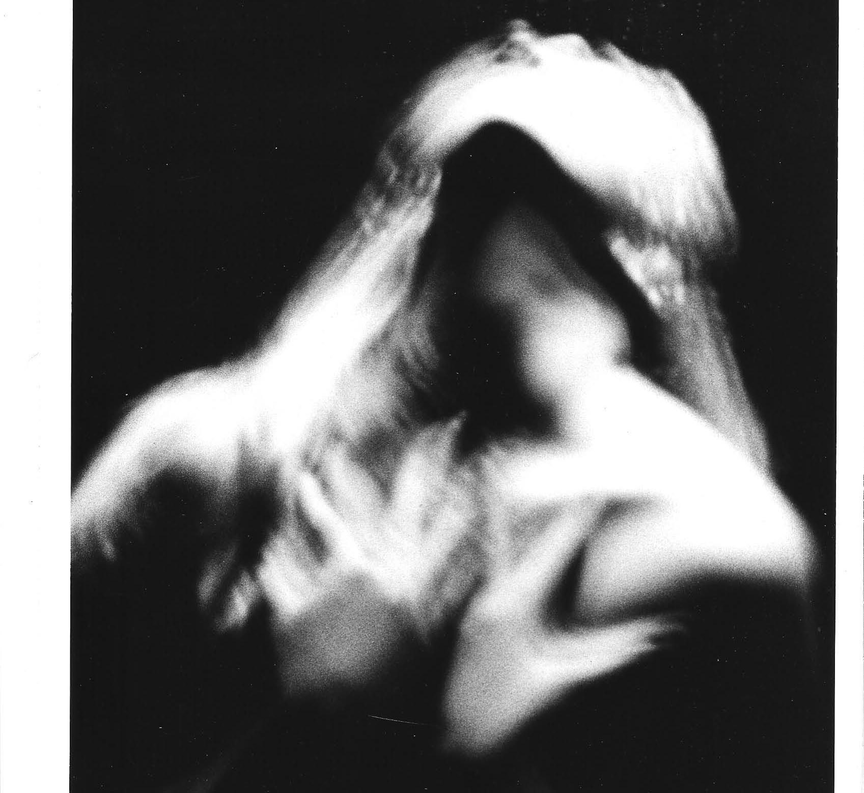 Original Fine Art Black and White Photograph - Into the Light - Hand Printed Abstract Figure Study Self Portrait Photo from Negative Film