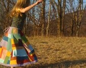 Patchwork Hemp Organic Cotton Skirt Made to Order