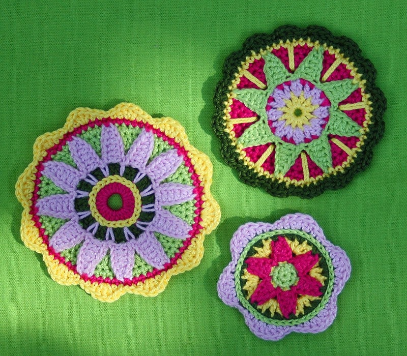 Rosettes- Crochet Pattern (Applique)