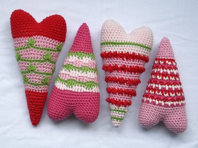 Heart x4 - Crochet Pattern