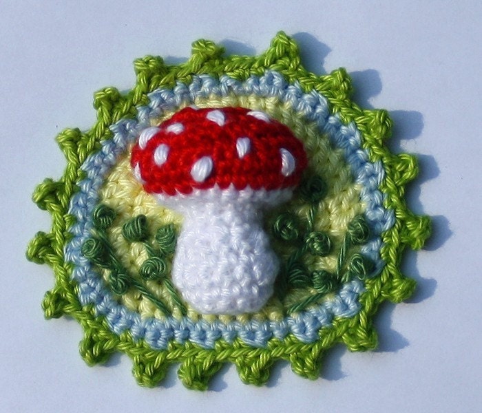 Toadstool Patches x4 - Crochet Pattern