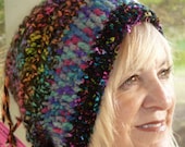 Black Crochet Hat Winter Woman