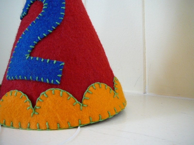 Red Birthday Party Hat--Custom Made