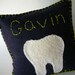 Tooth Fairy Pillow--Personalized--Navy Blue Felt