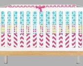 Modern Girl Pink and Aqua Geo (Modern Custom Crib Set)