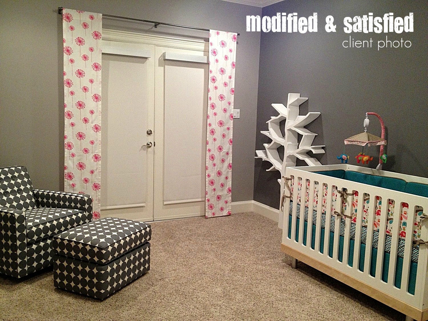 Bumper/ Sheet/ Skirt/ Fabric Ties & Piping Upgrade Included (Modern Baby Bedding Crib Set)