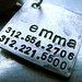 Custom Dog ID / Cat ID Tag, Emma, in 1'' Brushed Aluminum