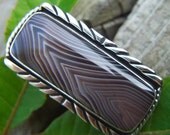 Beautiful Botswana agate ring in sterling silver