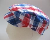 Red white and blue unisex baby cap- All American - allthingsforbaby