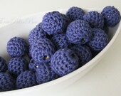 Crocheted  Beads 12 Pcs Sapphire