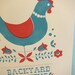 Backyard Chickens in Red Print