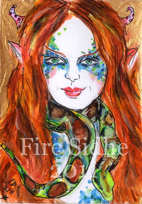 Snake Sidhe  - Original ACEO