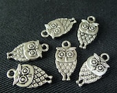 Destash (6) Mini Owl Charms