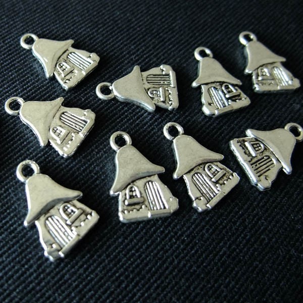Destash (10) Tiny Mushroom House Charms