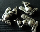 Destash (3) Lg Squirrel Charms