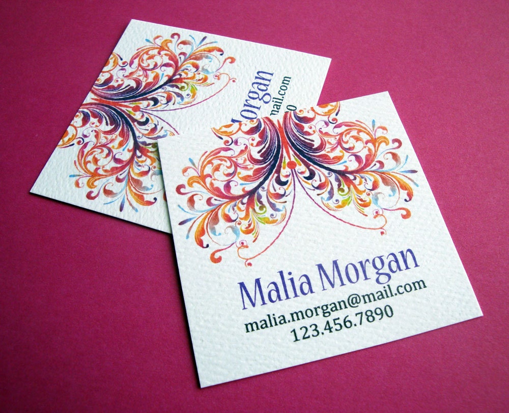Colorful Butterfly Business Cards - Set of 48