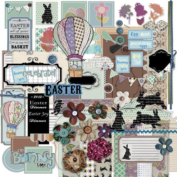 Easter Spring Digital Embellishments Pack