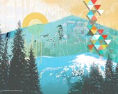 Geometric Triangle Art-Magic Was the Dawn-16 x20 Archival Print