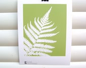 Botanical Art Print Green Fern Leaf - 10 x 8 Modern Nature Floral Garden Papercut