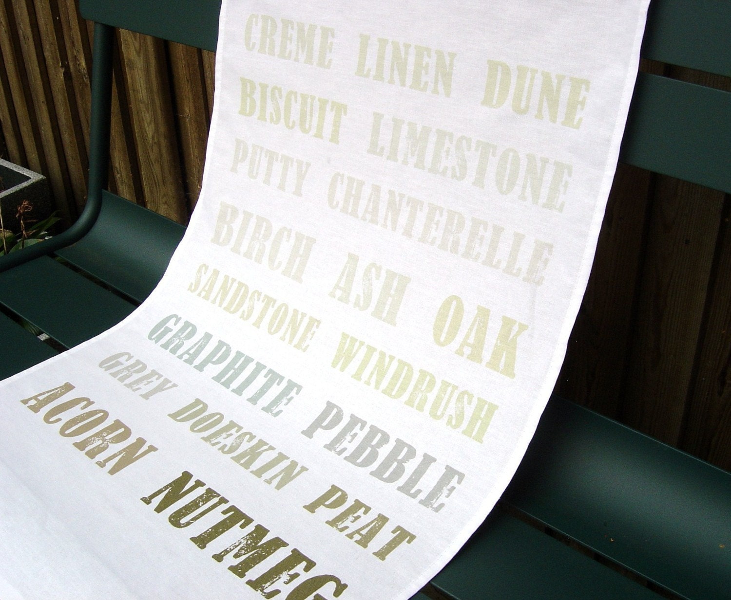 Cotton Tea Towel - Grey Gray Brown - Paint Palette Typography Design