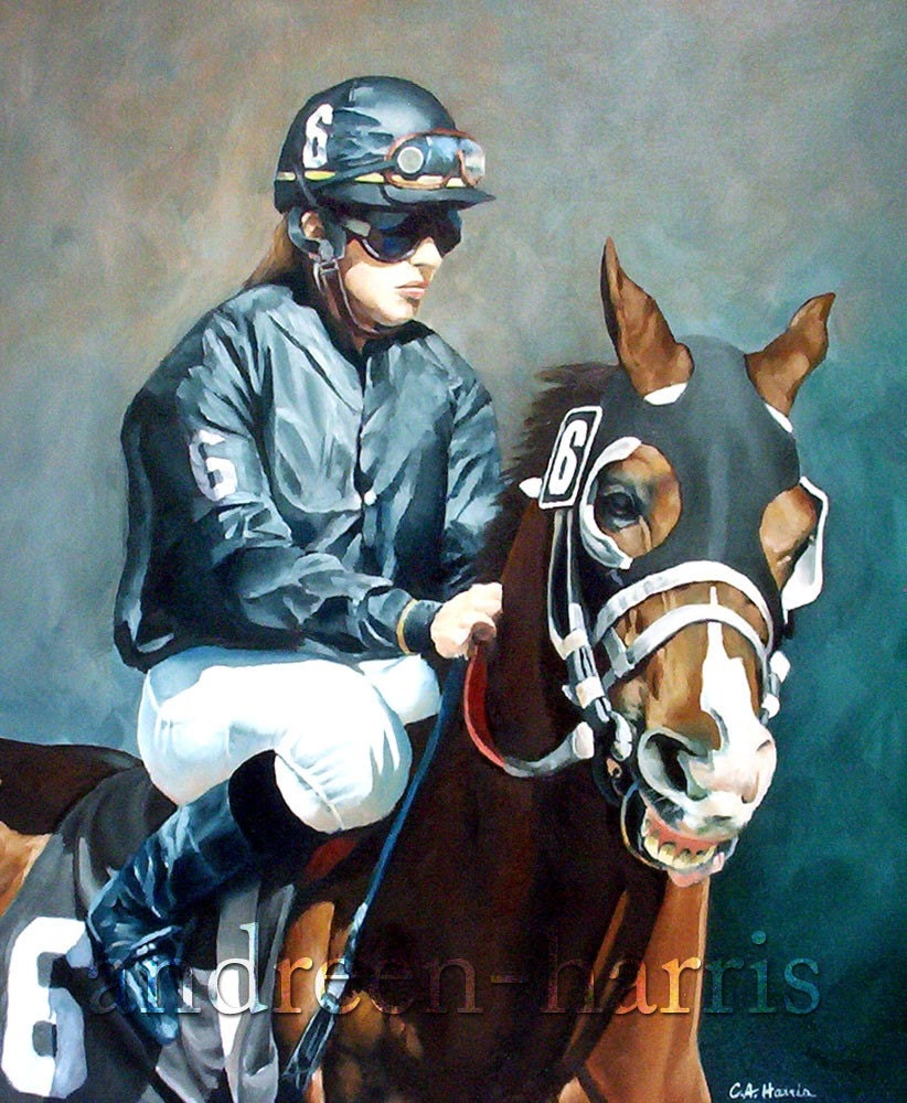 Print of Jockey and Horse 8 x 10