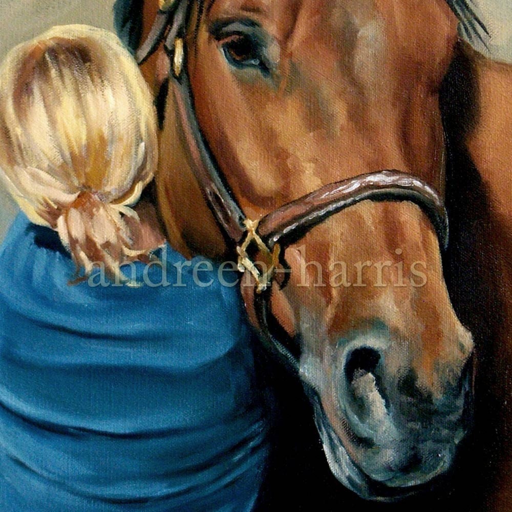 Girl and Her Horse Print 8 x 10