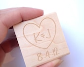 Large Custom Rubber Stamp. Heart with Initials and Date. DIY Wedding Decor or Shower Decoration. Made to Order.