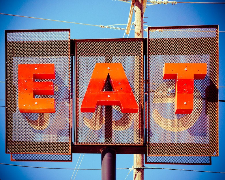 Eat Restaurant Sign Retro Diner Sign Food by Squintphotography