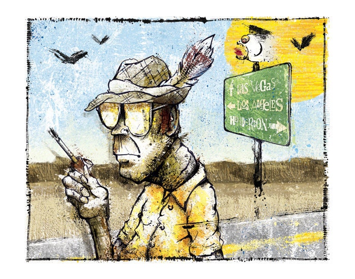 Hunter S Thompson's "There Goes the Fear" 18x24 Archival Print