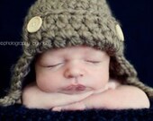 Crochet Baby Hat - taupe