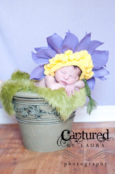 Gerbera Daisy Blossom  Bonnet for professional portraits ... Dress up and imaginative play for newborn, infant, toddlers and Mom