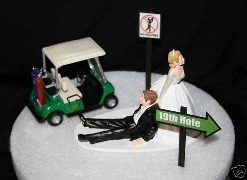 Golf themed Wedding Cake Topper / Grooms cake