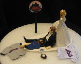 New York Mets BASEBALL Wedding Cake Topper Groom Cake