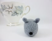 Simple Grey Mouse needle felted animal decor wool fluffy critter
