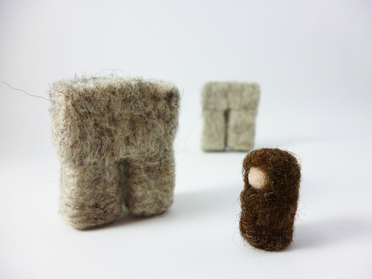 Fiber Art Wool Stonehenge Druid sculpture unique quirky solstice