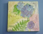 Flowers and Fern Collage Painting