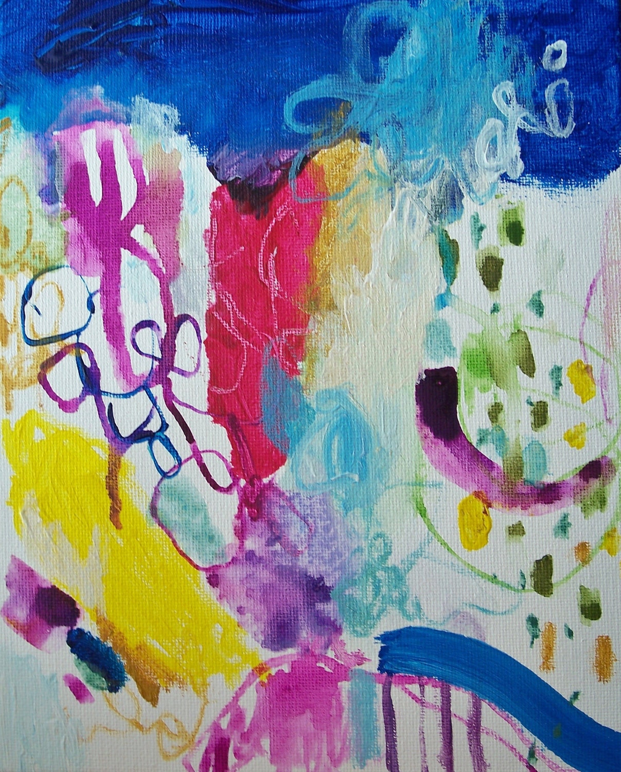 Slide- Original Painting- 8x10, Bold, Vibrant, Abstract