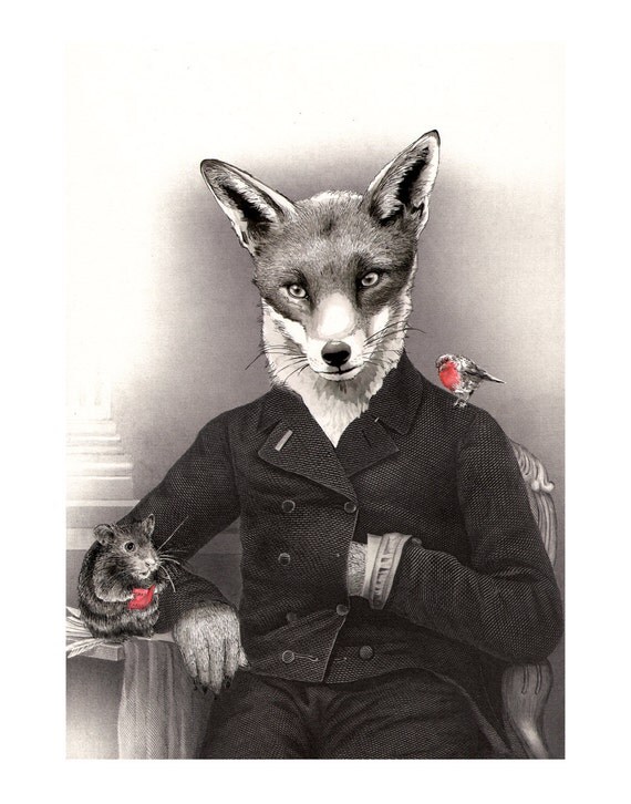 Mr Christmas Fox - 11x14 print