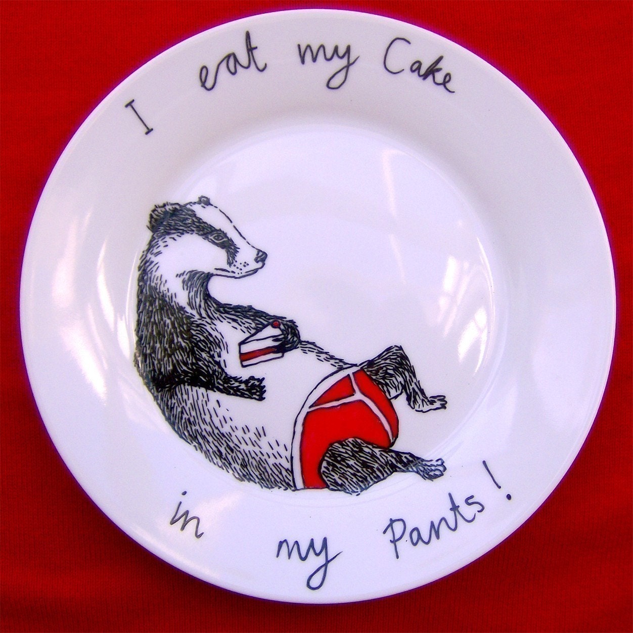 Eat my Cake in my Pants side plate
