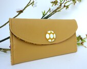 Amber Faux Leather Wallet with Chocolate Floral Fusion Lining