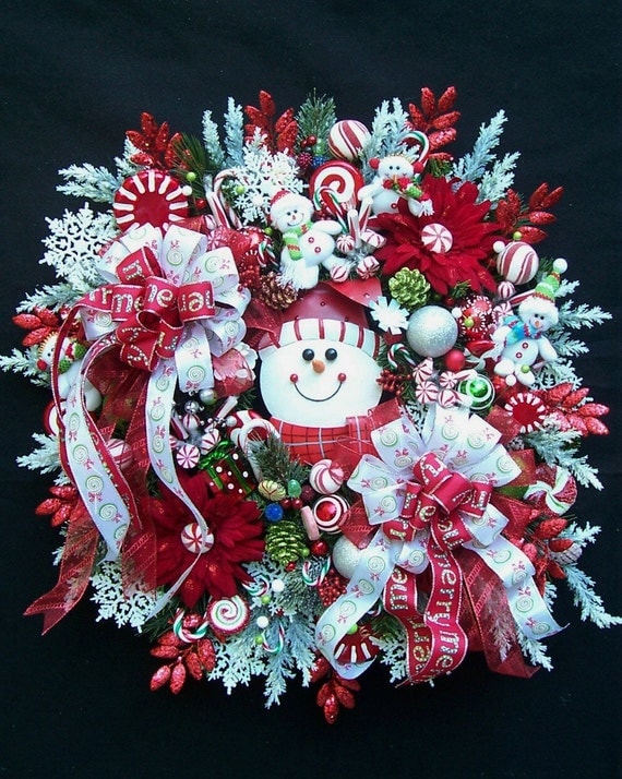 Snowmen And Snowflakes Christmas Wreath