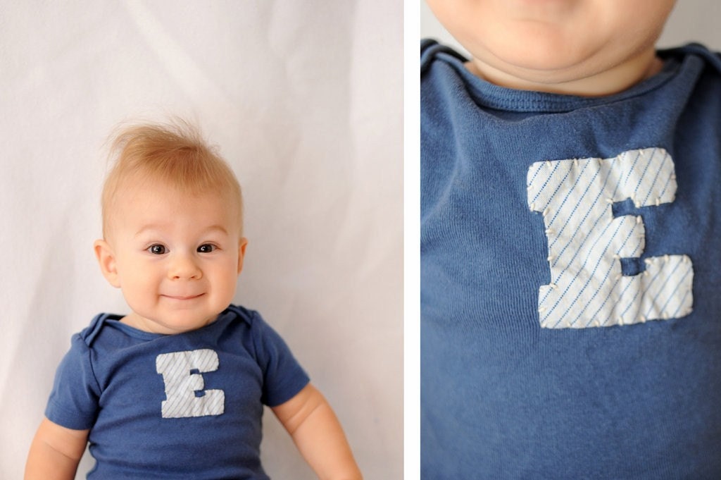 Initial Applique Shirt for your Baby, Toddler or Child. (YOU pick size and color combo)