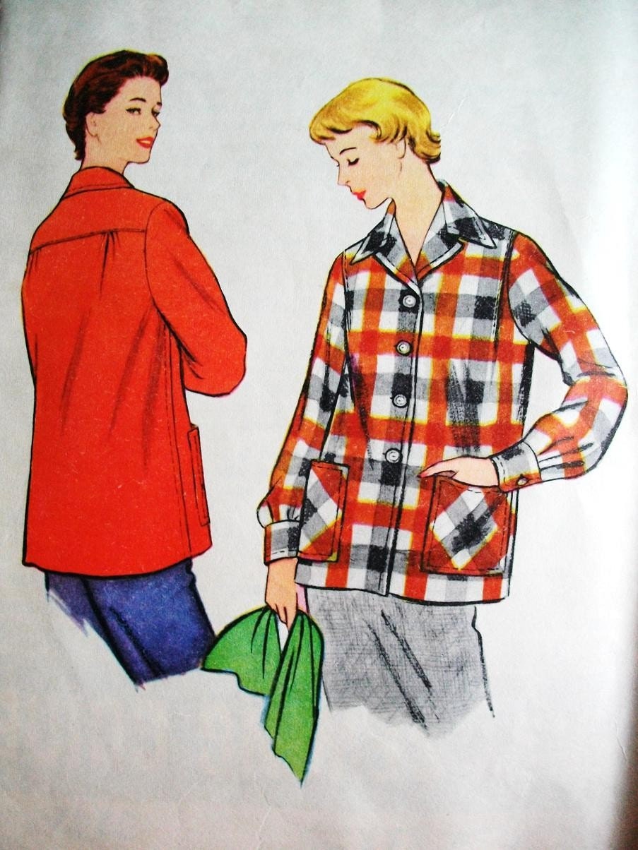 1950s McCalls Sewing Pattern 3242 Misses 49er Jacket Size 10-12 Small