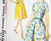 1960s Simplicity Sewing Pattern 5408 Lovely Bateau Neckline Dress, Inverted Pleat, Size 13, Bust 33