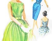 1960s McCalls 6276 Bust 34 Grecian Goddess Shirred Bodice Low U Back Slim or Full Skirt