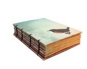 Pale Blue Bird Book Handmade Journal